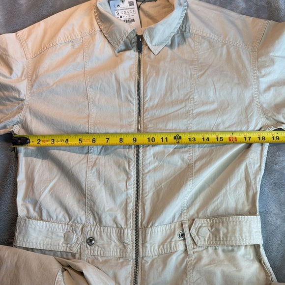NWT Zara Cotton Wide Leg Skater Cargo Pocket Jumpsuit Size Small - Picture 10 of 16